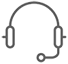 Shows a headset icon