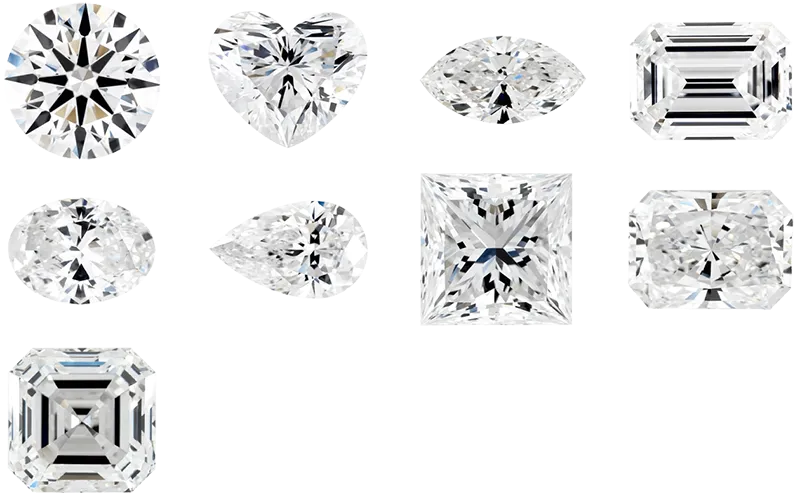 Shows types of diamonds