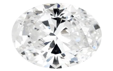 Shows a Oval diamond