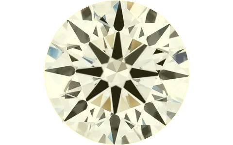 Shows a very light yellow diamond